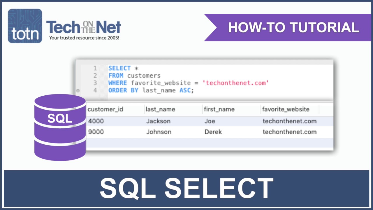How to use the SQL SELECT Statement - YouTube How to use the SQL SELECT Statement - YouTube