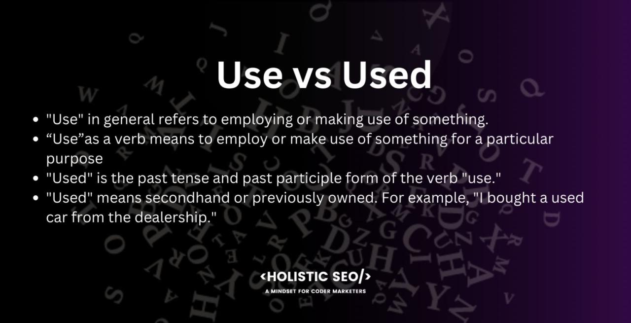 Use vs Used: Difference between Them and How to correctly use them ...